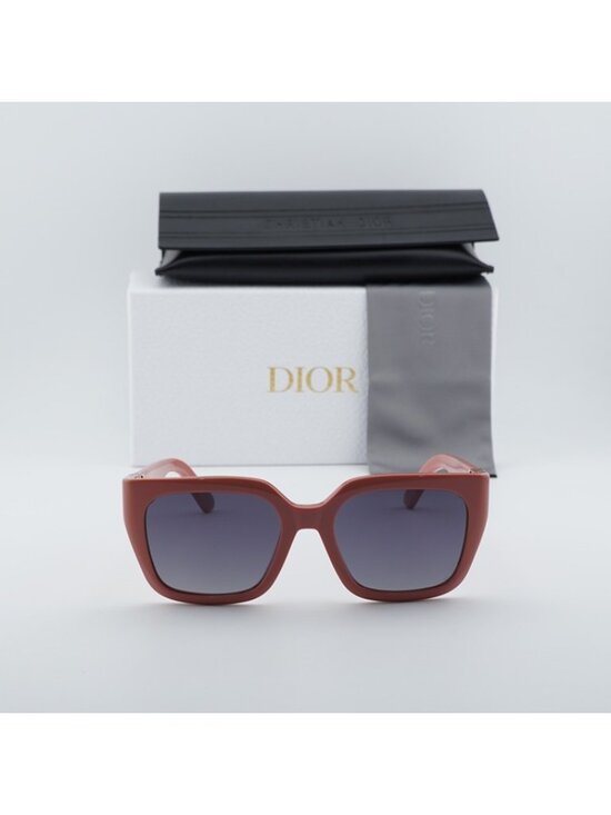 Dior 30MONTAIGNE S8U 40A1 Sunglasses Pink Square Frame, Smoke Lenses